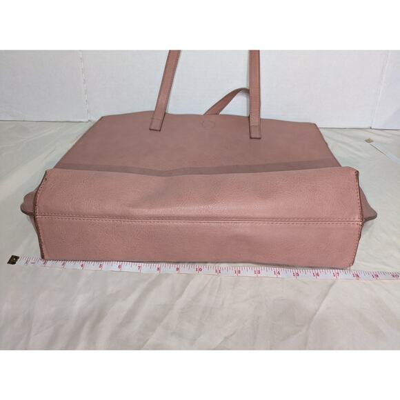 G. H. Bass & Co. White & Pink Elephant Tote Bag Purse Faux Leather Boho Aztec - Picture 4 of 7